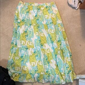 Lilly Pulitzer Green and Blue Maxi Skirt
